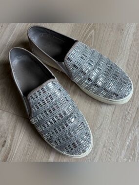 Gianni Bini Gray Sparkle Slip Ons Size: 10M